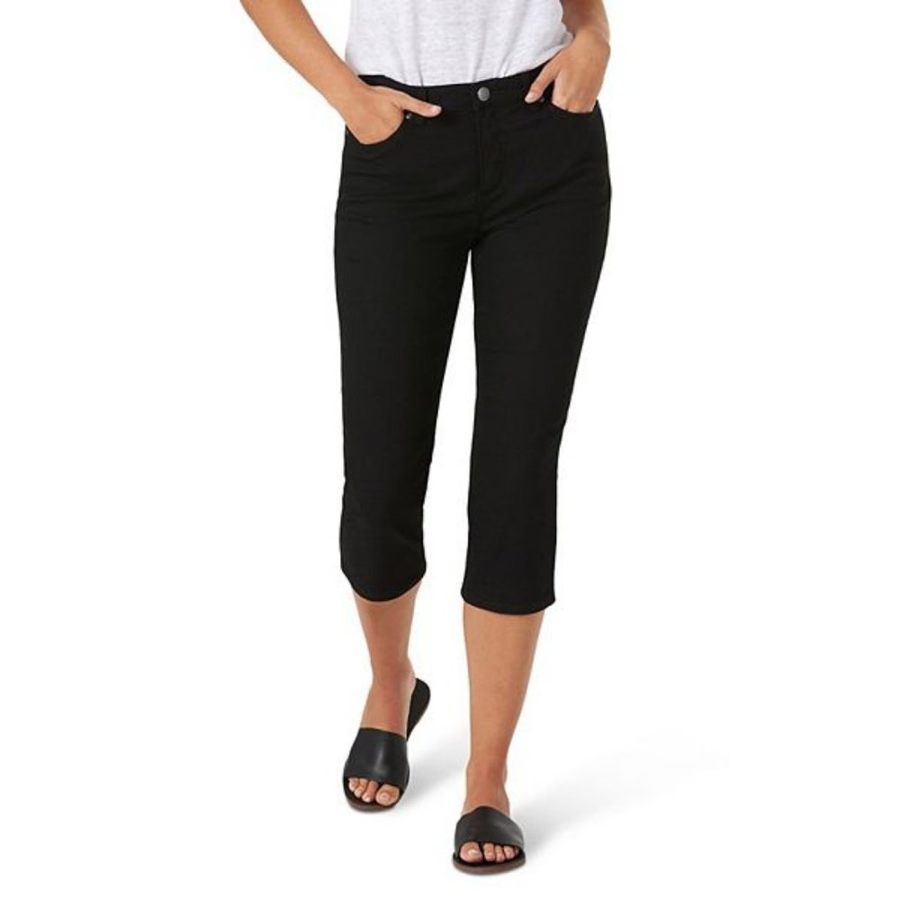 RIDERS LEE MIDRISE CAPRI  JEANS BLACK